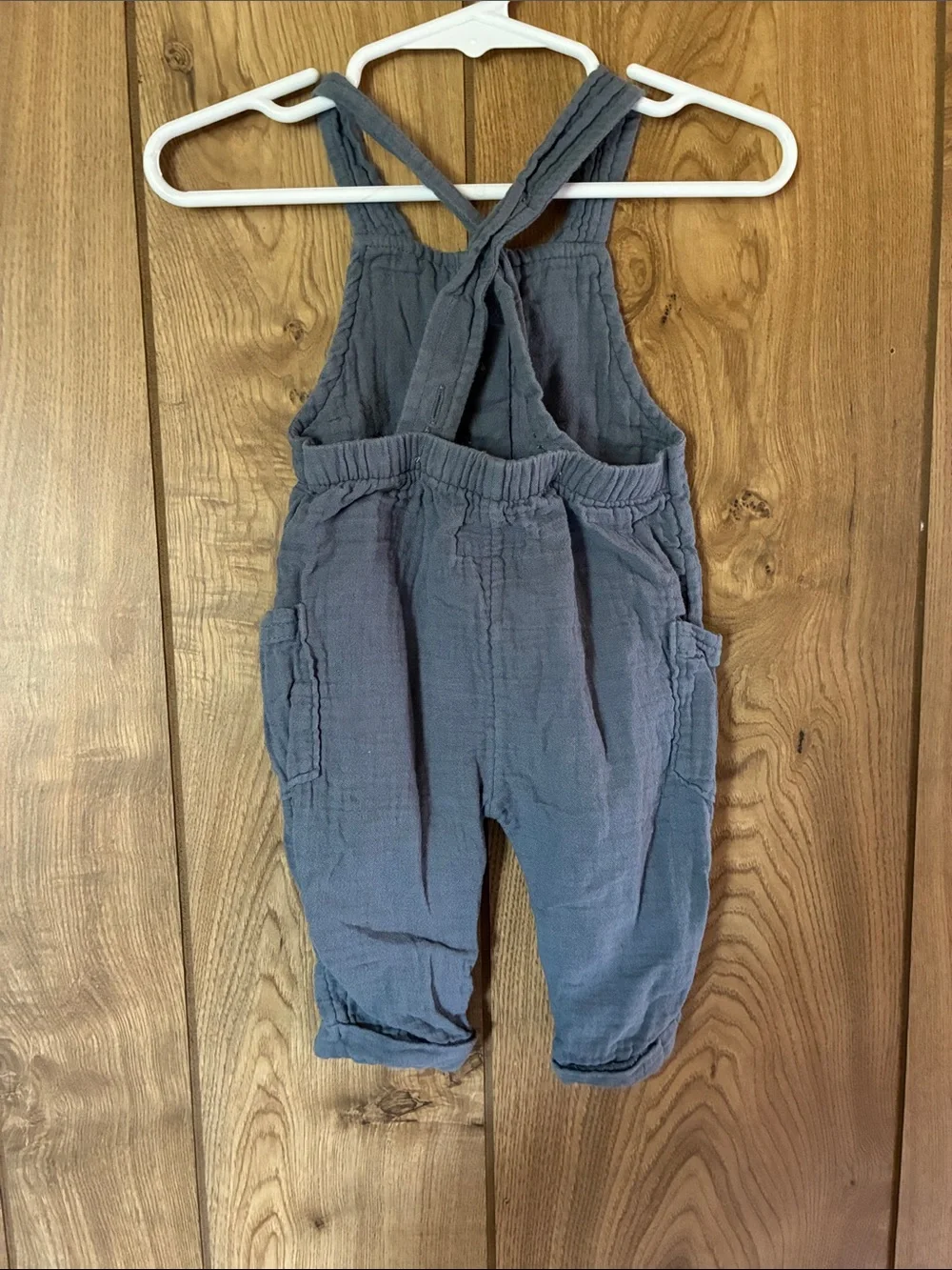 Baby Gauze Romper with Button Front - Slate